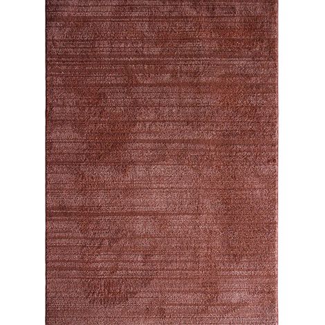 HORIZON UNI - Tapis contemporain en polyester terra cotta 160x240 (1/5)