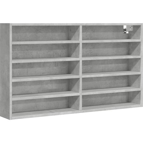 Vitrinenschrank Betongrau 100x15x58 cm Holzwerkstoff vidaXL