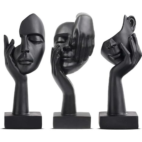 Sculpture Abstraite Moderne pour Décoration Intérieure, Statuette Noir, Décoration Maison, Salon, Bureau, Statue Design Élégante (1/5)