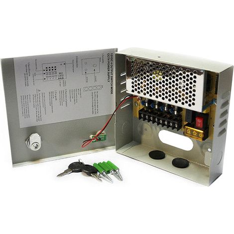 TrAdE Shop Traesio - Rack Box Alimentatore Stabilizzato 4 Uscite Canali Centralina Telecamera Dc Cctv - (1/4)