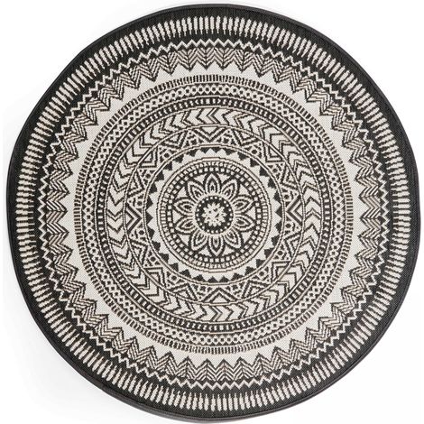 Tapis rond polypropylène noir 160cm (1/4)