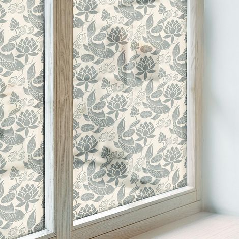 Klebefolie 100x100 cm Blickdicht Dekorfolie PVC Dekorativ Folie für Schlafzimmer Selbstklebend Sichtschutz Fenster Milchglas Orientalisches Muster