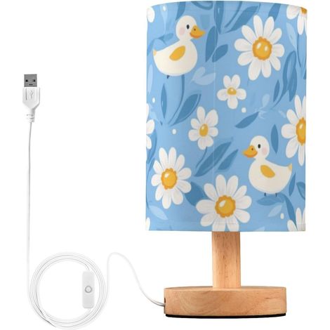 Kcldeci Lampe de chevet en forme fleur canard pour chambre à (1/5)