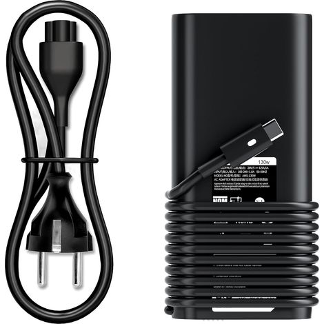 Bloc d'alimentation USB C 130 W pour Dell XPS 15 9500 9510 9520 9575 17 9700 9710 9720 Precision 3560 5530 5550 5560 5750 5760 Latitude 5420 7310 Référence : 7410. Câble de charge pour ordinateur (1/5)