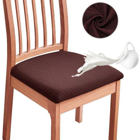 Jacquard Stuhlhussen 6er Set, wasserdicht & abnehmbar, für Esszimmerstühle (1/5)