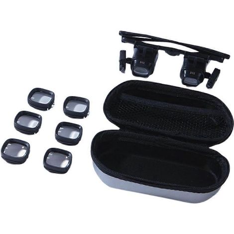 Loupe frontale 24X (grossissement 2X, 6X et 10X) avec 2 éclairages LED (1/5)