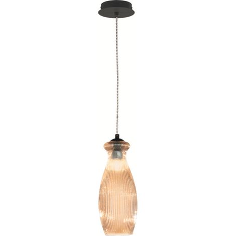 Lampada sospensione D12 cm in vetro soffiato Ambra - MADAGASCAR Mod3 (1/2)