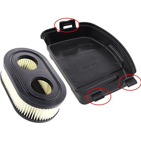 Luftfilterabdeckung mit Luftfilter für Briggs & Stratton Rasenmähermotoren der Serien 625E, 625EXi, 650EXi und 675IS ersetzt 594106 und 798452 (1/5)