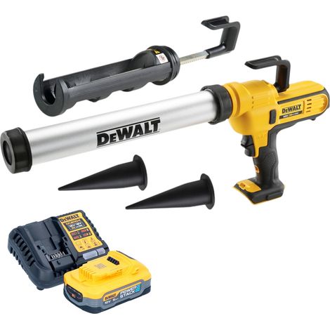 Pistola de cartuchos sin cable DeWalt DCE 581 H1K 18 V 310 ml + 1x batería Powerstack 5,0 Ah + cargador + maletín (1/4)