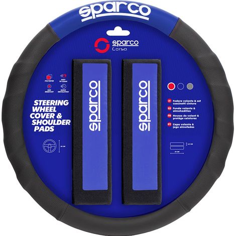 Coprivolante e passacintura SPC1111K auto universali blu e nero (1/4)