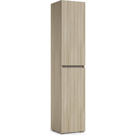 Dmora - Armoire polyvalente en bouleau avec 2 portes, Étagère à chaussures avec étagères réglables, Armoire à chaussures avec 2 portes, 100% Made in Italy, 45x37h195 cm, Olmo, avec emballage renforcé (1/4)