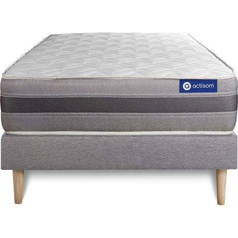 Actiflex relax matratze 90x200cm + Bettgestell mit lattenrost - Dicke : 24cm - Taschenfederkern und Memory-schaum - H3