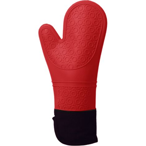 Guantes de horno extralargos de silicona antideslizantes con forro de algodón acolchado, ideales para cocinar, hornear y asar a la parrilla. Accesorios de cocina.