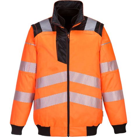 Cazadora 3 en 1 PW3 de alta visibilidad Naranja/Negro XL