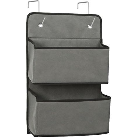 Organisateur suspendu, rangement mural, organiseur de porte, rangement suspendu pour la maison, le bureau, la salle de bain, la chambre d'enfant, étagère suspendue avec 2 compartiments (1/5)