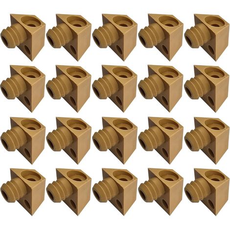 20x Taquet étagère en plastique à tenon 11mm Meuble Support Maintien Plaque Tablette Armoire, Marron clair (1/5)