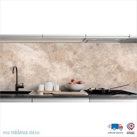 Crédence : Marbre de Velletri - Couleur Beige ivoire - Alu composite - 120 - 60 (1/3)