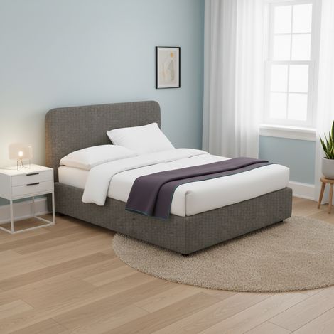 Letto Singolo Reading, Sfoderabile, Contenitore Made in Italy, Grigio Tortora (1/5)