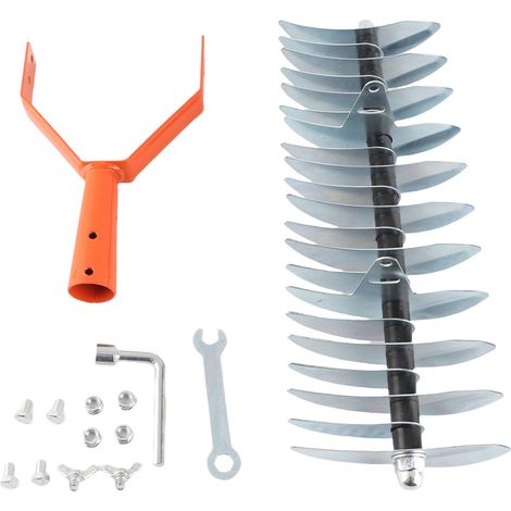 Ortviai Râteau à Thatch Ergonomique 3 Sections, Tête Large Détachable en Acier Inoxydable, Orange