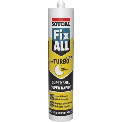 Mastic Turbo Soudal Blanc Adhérence Immédiate, Multi-matériaux - Soudal