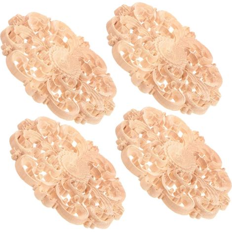 Appliques décoratives en bois Beavorty (lot de 4) rondes, non (1/5)