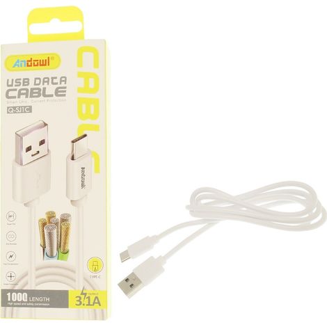 TRADE SHOP - Cavo Ricarica Rapida Trasferimento Dati Da Usb 2.0 - Type-c 1 Mt 3.1a Flessibile Q-sj1c -