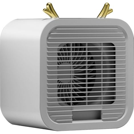 RHG Mini refroidisseur d'air, fonctionnement silencieux, climatiseur de bureau Portable alimenté par USB pour bureau et extérieur gris