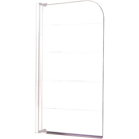 ONDEE ZEN - Pare-baignoire MISSI 1V - Paroi 80x140x0,4cm - Verre trempé - Finition blanc (1/4)