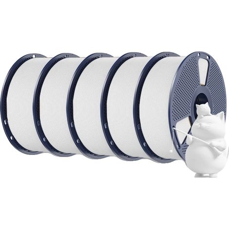 Filamento per stampante 3D, materiale PLA, a basso ritiro, bianco (1/2)