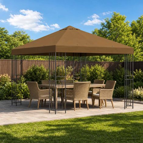 Teenpull – Pavillon 3 x 3 m Taupe Polyester und Stahl 190 gsm (1/5)