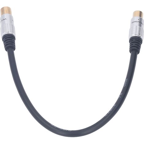 Câble coaxial TV9,5 mm mâle-femelle avec connecteurs plaqués or pour signal TV par satellite et modem câble (1/5)