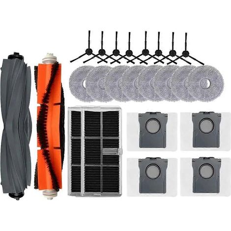 Accessoires pour aspirateur robot Dreame L30 Ultra : lingette de nettoyage, sac à poussière, brosse principale latérale en caoutchouc, filtre HEPA (1/5)