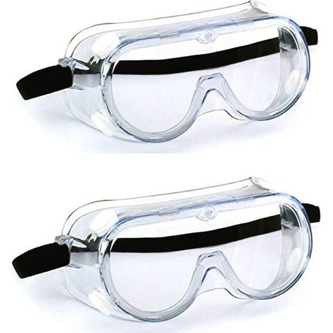 QAZQA 2 pièces Lunette de Protection - Transparentes avec Lentilles Antibuée Anti-buée de Laboratoire Chimique Lunettes de Sécurité (1/3)