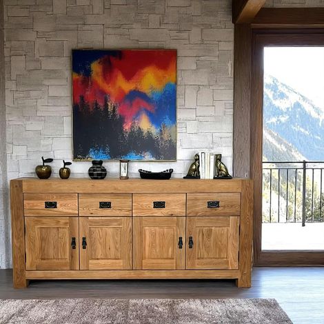 Buffet bahut chêne 4 portes 193cm FJORD (1/5)