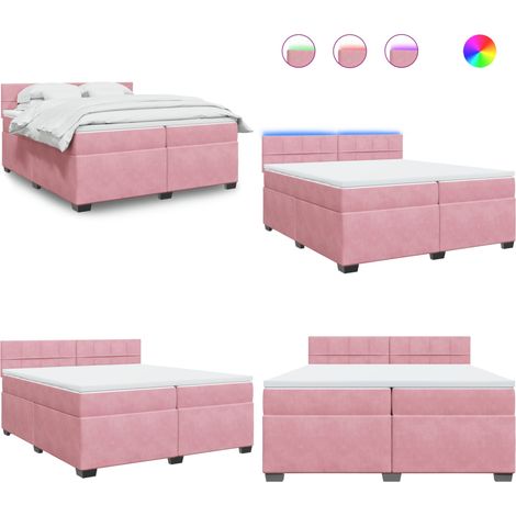 Boxspringbett mit Matratze Rosa 200x200 cm Samt - Boxspringbett - Doppelbett - Rosa Bett - Samtbett - Samtcouch - Home & Living