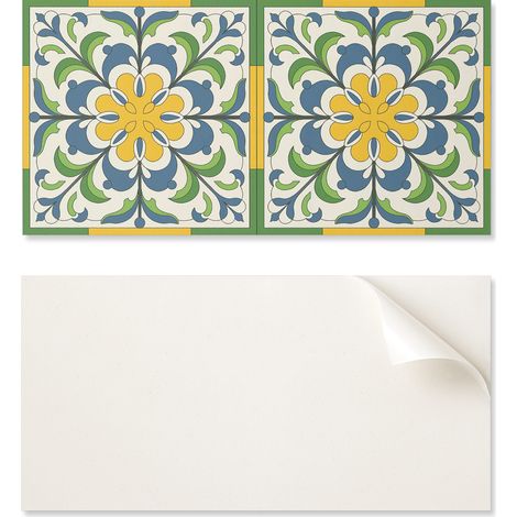 Baldosas de vinilo autoadhesivas con estampado floral y hojas para sal贸n, 10x40x20 cm.