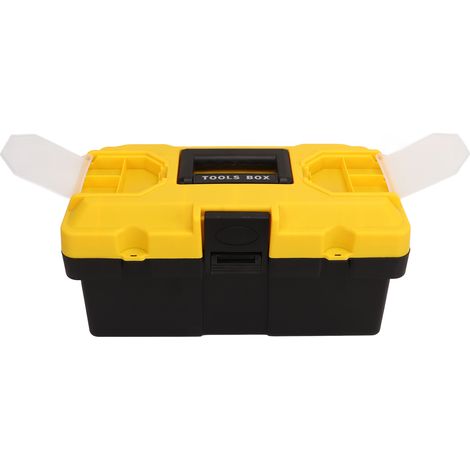 Werkzeugkasten aus Kunststoff, 2-lagig, tragbar, Aufbewahrungsbox für Heimwerker, Garage, mit Griff und Schloss, 14 Zoll (1/5)