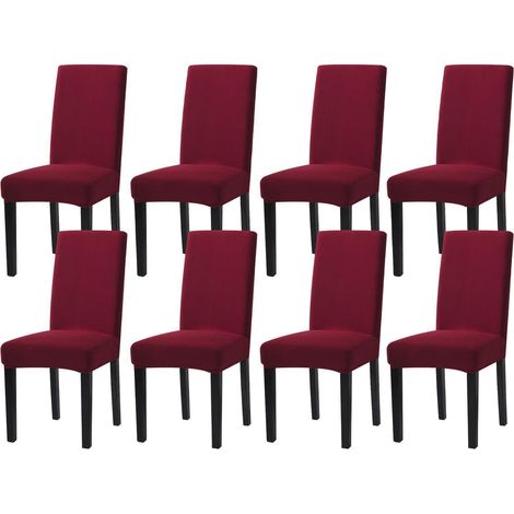 Stuhlhussen 8er Set, Stretch, Waschbar, Rotwein (1/5)