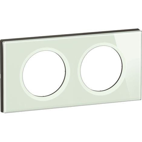 Legrand - Plaque de finition Céliane 2 postes - Verre Opale Blanc