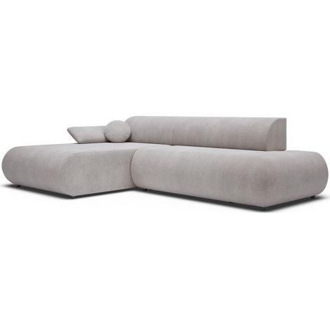 Selsey Armone – Ecksofa mit Schlaffunktion, Chenille, Ottomane links, Hellgrau