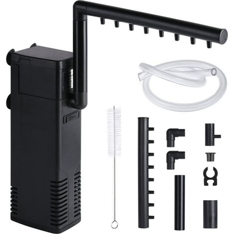 Enowelir Filtre Interne Aquarium 8W 600L/H pour Réservoir 80 Litres Petit Bassin Eau Froide ou Tropicale Tortue