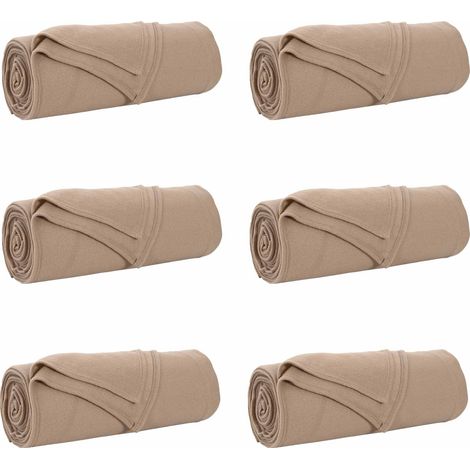 Mantitas de Sofá 6 pcs Camel 210 x 140 cm Lana vidaXL