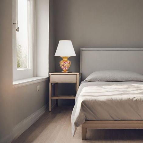 Kolarz ANFORA Lampe de table en tissu avec abat-jour conique rond or 24 carats (1/3)