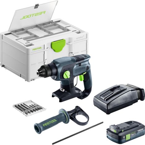 Juego básico Festool KHC-S 18: martillo combinado a batería de 18 V, 1,7 J, SDS plus + 1 batería de 4,0 Ah + cargador + Systainer (1/5)