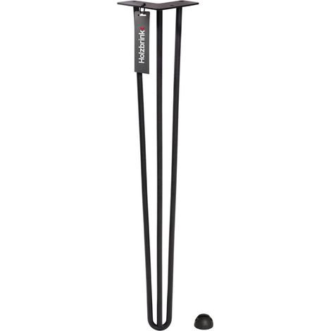 HOLZBRINK Pied de Table en Acier Hairpin Triple Barre 12 mm, Hauteur: 100 cm, Blanc Signalisation, 1 pcs, HLT-13A-100-9016