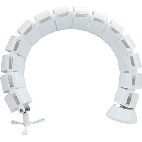 Kit organizador de cables, flexible y ajustable, para escritorio, blanco, 1 pieza (redondo, 76 cm) (1/5)