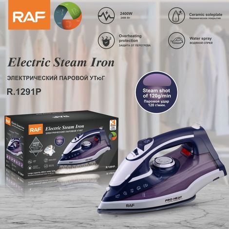 Fer à repasser portable aux normes européennes (violet) - Fer électrique - Utilisation à sec et humide - Fer à vapeur domestique (1/5)