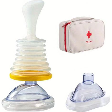 Dispositivo de rescate para asfixia, dispositivo portátil de succión de las vías respiratorias, dispositivo profesional de primeros auxilios para asfixia, con bolsa de almacenamiento