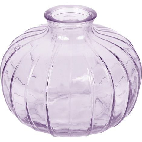 Vase Bourgeons en Verre Lilas, Tige Unique élégant, Mariage, fêtes Jardin, Repas d'été, cheminée, Cadeau, 8cm (1/2)