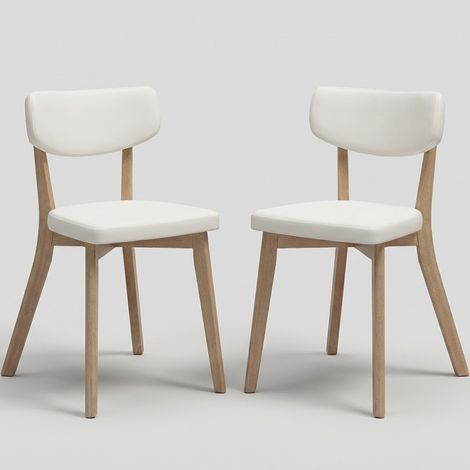 Set 2 sedie da pranzo in legno imbottite Tokyo Evolution - Bianco (1/5)